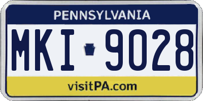 PA license plate MKI9028
