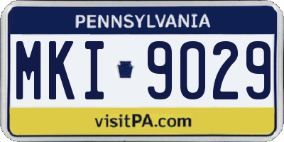 PA license plate MKI9029