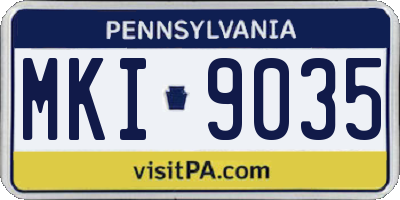 PA license plate MKI9035