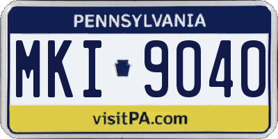 PA license plate MKI9040