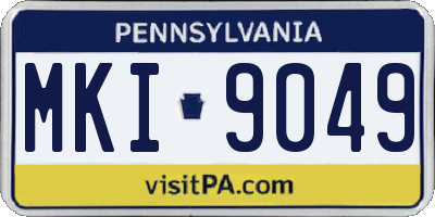 PA license plate MKI9049