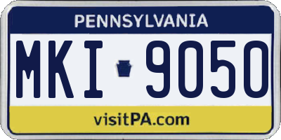 PA license plate MKI9050