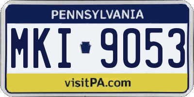 PA license plate MKI9053