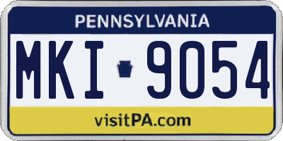 PA license plate MKI9054