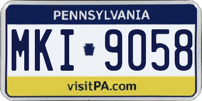 PA license plate MKI9058