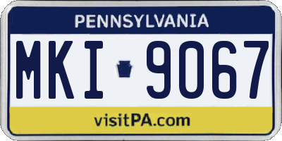 PA license plate MKI9067