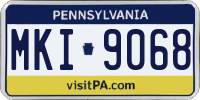 PA license plate MKI9068