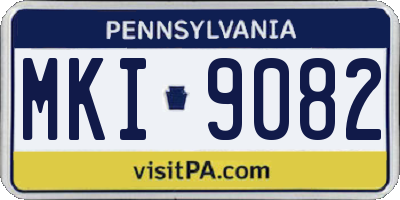 PA license plate MKI9082