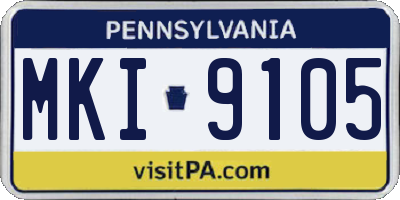 PA license plate MKI9105