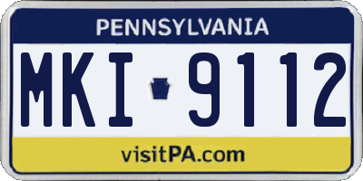 PA license plate MKI9112