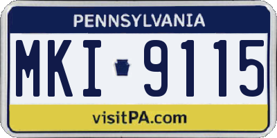 PA license plate MKI9115