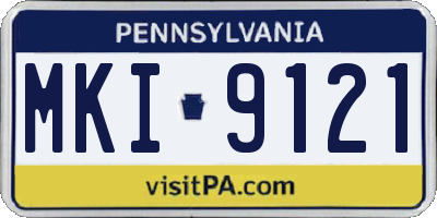 PA license plate MKI9121