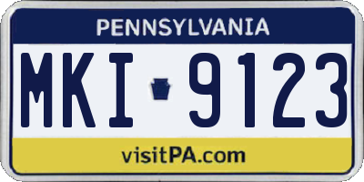 PA license plate MKI9123
