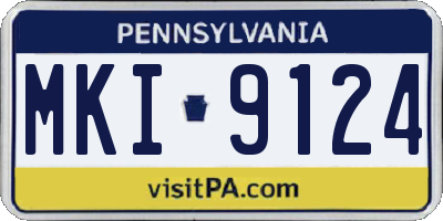 PA license plate MKI9124