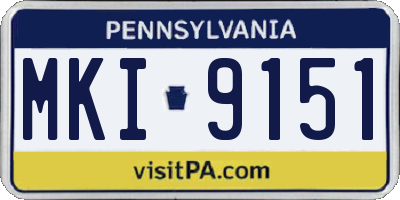 PA license plate MKI9151