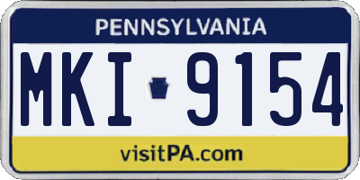 PA license plate MKI9154