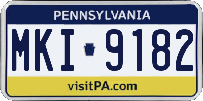 PA license plate MKI9182