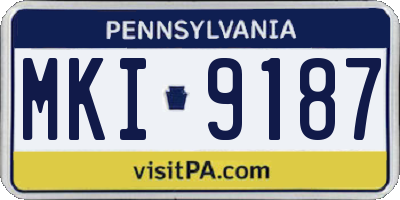 PA license plate MKI9187