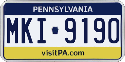 PA license plate MKI9190