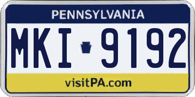 PA license plate MKI9192