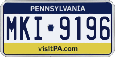 PA license plate MKI9196
