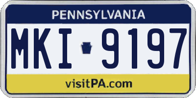 PA license plate MKI9197