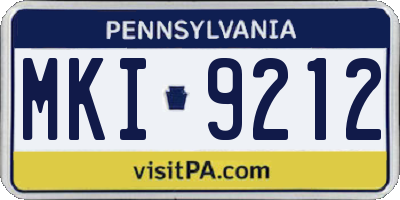 PA license plate MKI9212