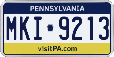 PA license plate MKI9213