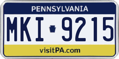 PA license plate MKI9215