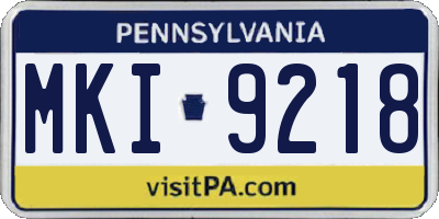 PA license plate MKI9218