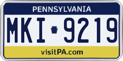 PA license plate MKI9219
