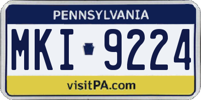 PA license plate MKI9224