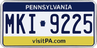 PA license plate MKI9225