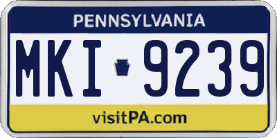 PA license plate MKI9239