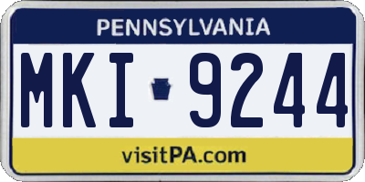 PA license plate MKI9244