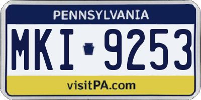PA license plate MKI9253