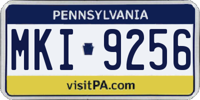 PA license plate MKI9256
