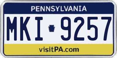 PA license plate MKI9257