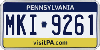 PA license plate MKI9261
