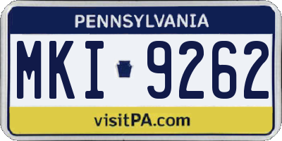 PA license plate MKI9262