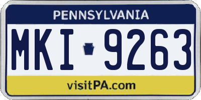 PA license plate MKI9263