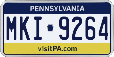 PA license plate MKI9264
