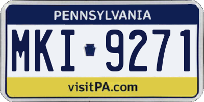 PA license plate MKI9271