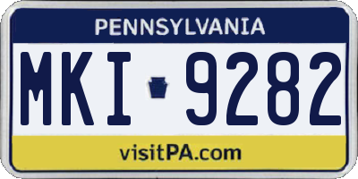 PA license plate MKI9282