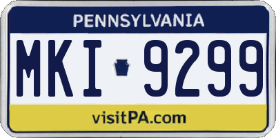 PA license plate MKI9299