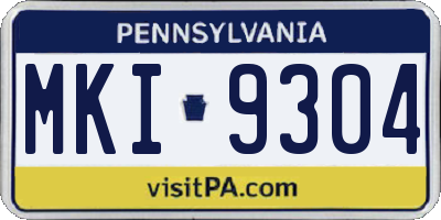PA license plate MKI9304
