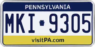 PA license plate MKI9305