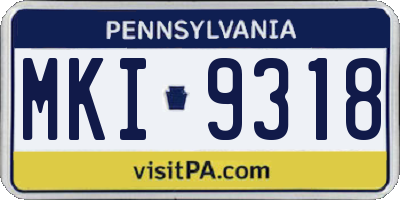 PA license plate MKI9318
