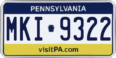 PA license plate MKI9322
