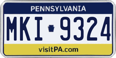 PA license plate MKI9324